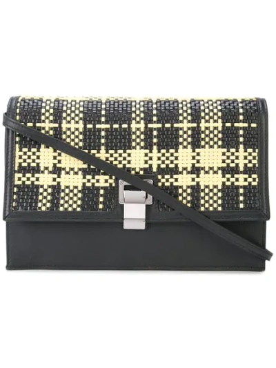 Shop Proenza Schouler Lunch Bag-plaid Woven In Black