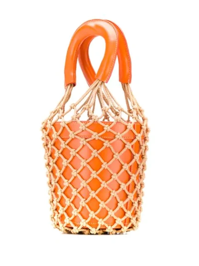 Shop Staud Moreau Bucket Bag In Orange