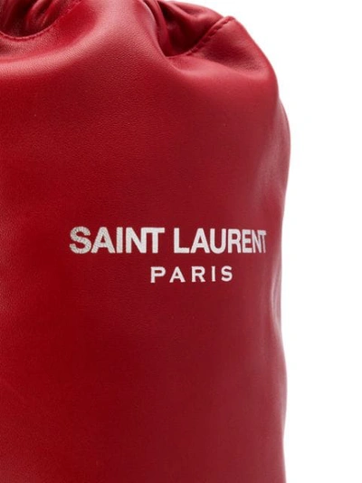Shop Saint Laurent Teddy Chain Bucket Bag In Red