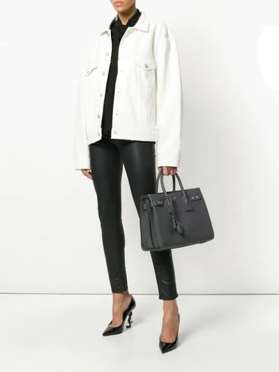 Saint Laurent Small Sac De Jour Tote - Grey In Grey