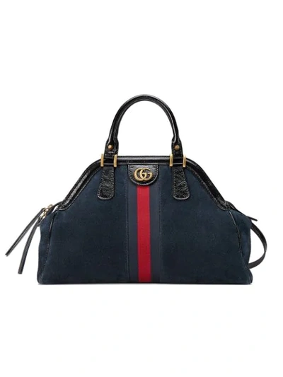 Shop Gucci Re(belle) Medium Top Handle Tote In Blue