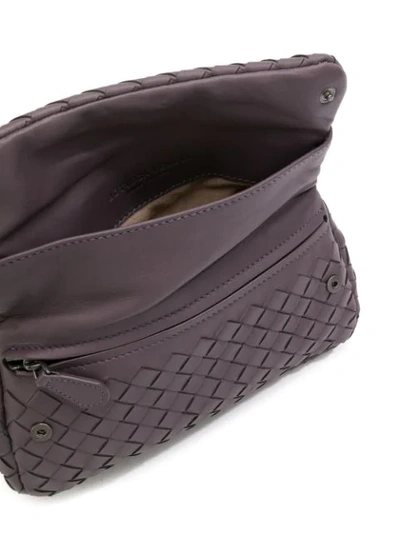 Shop Bottega Veneta Intrecciato Crossbody Bag In Purple