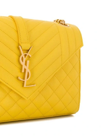 Shop Saint Laurent Envelope Medium Shoulder Bag In Yellow