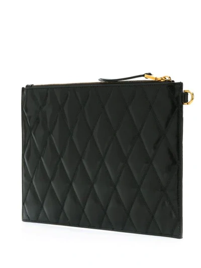 Shop Givenchy Quilted Logo Clutch In Black