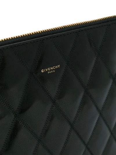 Shop Givenchy Quilted Logo Clutch In Black