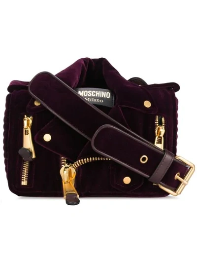 Shop Moschino Collar Shoulder Bag - Pink