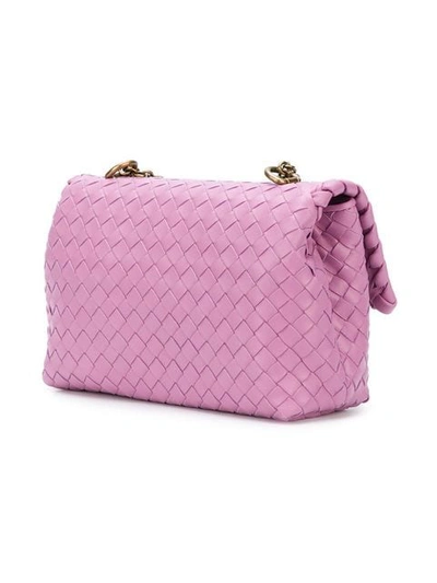 Shop Bottega Veneta Twilight Intrecciato Nappa Baby Olimpia Bag - Pink
