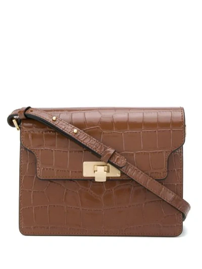 Shop Marge Sherwood Foldover Croco Tote In 1brown Croc