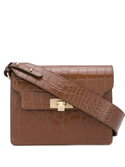 Shop Marge Sherwood Foldover Croco Tote In 1brown Croc