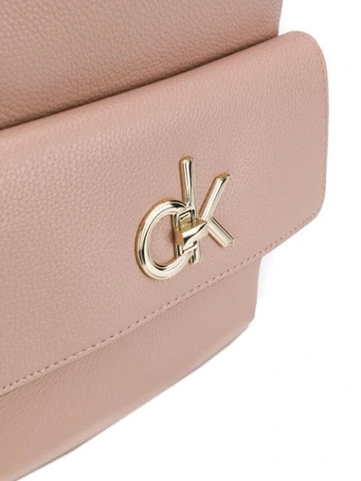 Shop Calvin Klein Logo Plaque Backpack In Pink