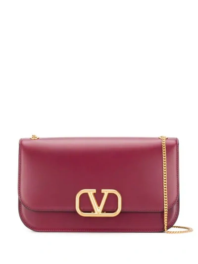 Shop Valentino Vlock Shoulder Bag In Red