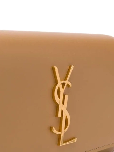 Shop Saint Laurent Logo Belt Bag In Neutrals