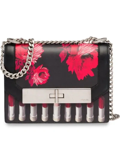 Shop Prada Séverine Printed Bag In Black