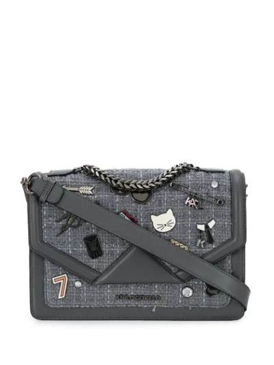 K klassik Pins Shoulder Bag In Grey