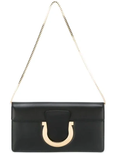 Shop Ferragamo Thalia Shoulder Bag In Black