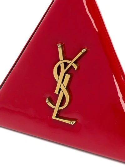 Shop Saint Laurent Mini Monogram Pyramid Box Bag In 6805 -rouge   Eros