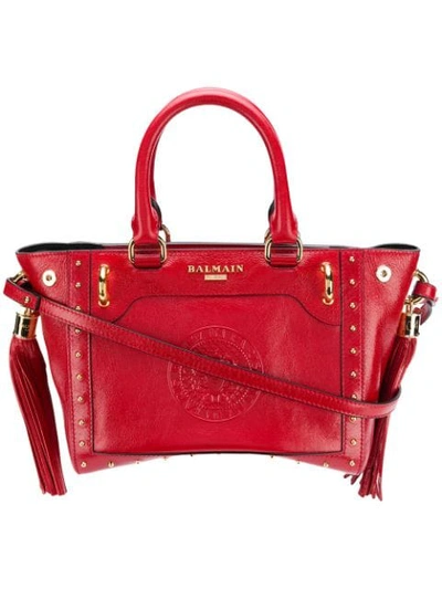 Shop Balmain Mini Tote Bag - Red