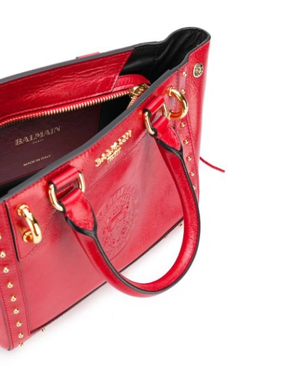 Shop Balmain Mini Tote Bag - Red