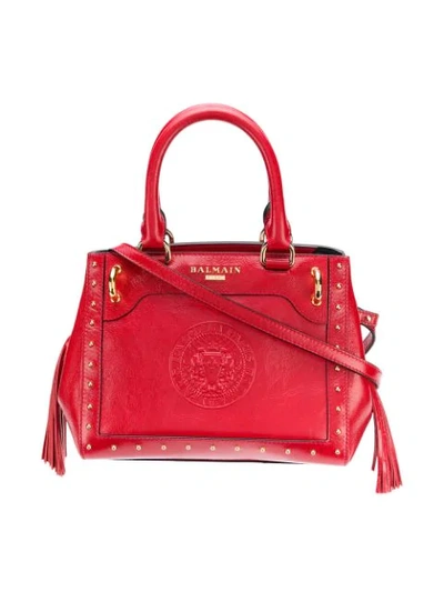 Shop Balmain Mini Tote Bag - Red