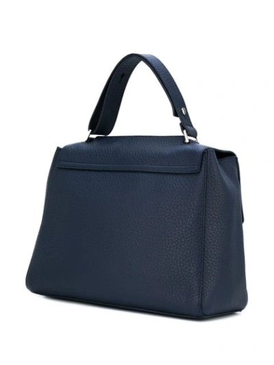 Shop Orciani Logo Top-handle Tote In Blue