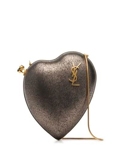 Shop Saint Laurent Love Box Bag In Gold