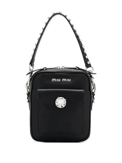 Shop Miu Miu Bandoleer Embellished In Black