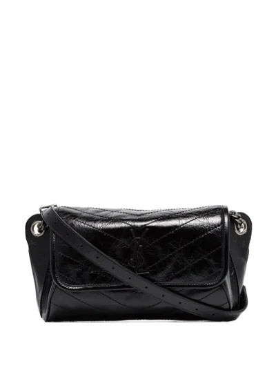 Shop Saint Laurent Niki Monogram Cross In Black