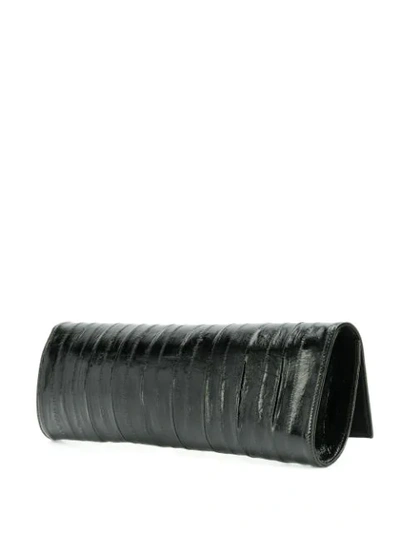 Shop Giuseppe Zanotti Textured Clutch Bag In Black