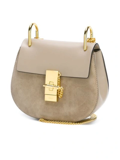 Shop Chloé Mini Drew Shoulder Bag - Neutrals