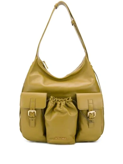Shop Jacquemus Oversized Shoulder Bag In Green