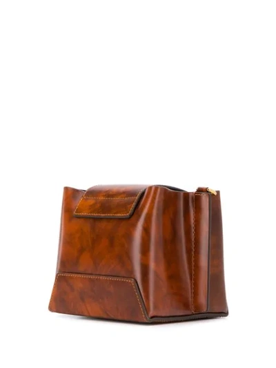 Shop Yuzefi Daria Smooth Marble Bag In Brown