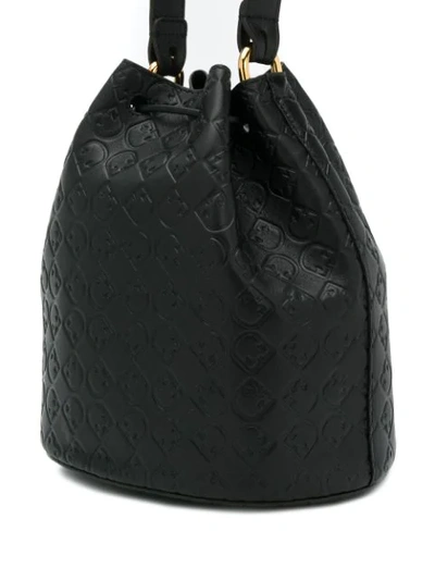 Shop Furla Embossed Logo Bucket Bag In Onyx