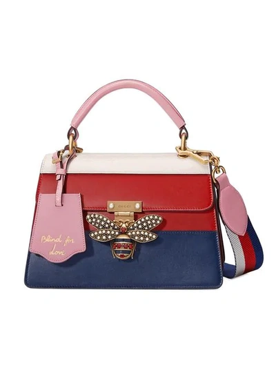 Shop Gucci Queen Margaret Leather Top Handle Bag In Red