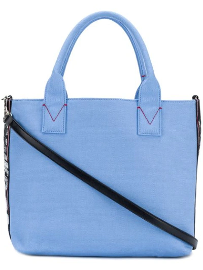 Shop Pinko Embellished Brand Tote Bag - Blue