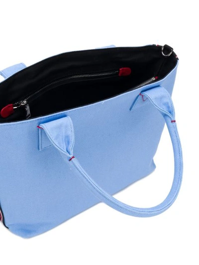 Shop Pinko Embellished Brand Tote Bag - Blue