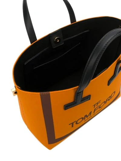 Shop Tom Ford Logo Tote Bag In Orange