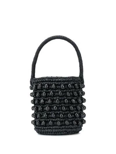 Shop Sensi Studio Beaded Drawstring Bag In Black