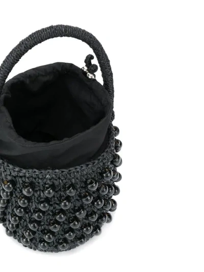 Shop Sensi Studio Beaded Drawstring Bag In Black