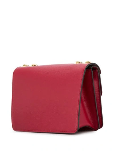 Shop Fendi Ff Foldover Detail Shoulder Bag In Red