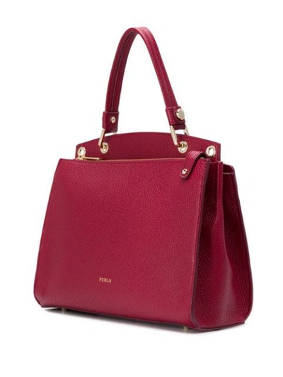 Shop Furla Textured Tote Bag In Red