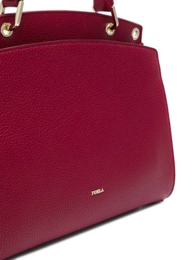 Shop Furla Textured Tote Bag In Red