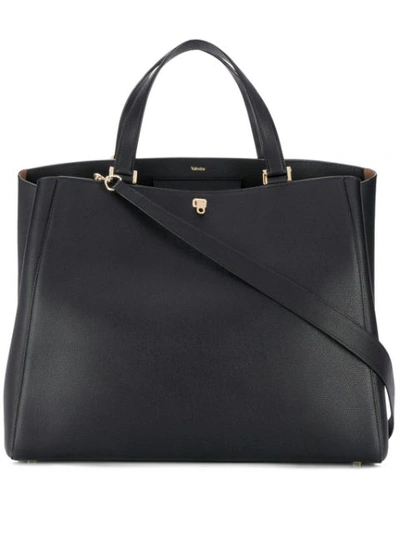 Shop Valextra Brera Tote Bag In Black