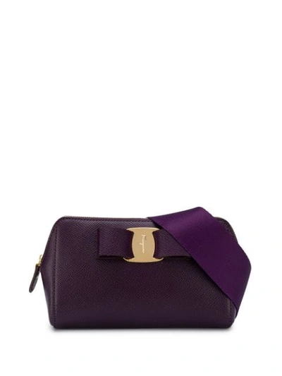 Shop Ferragamo Vara Crossbody Bag In Purple