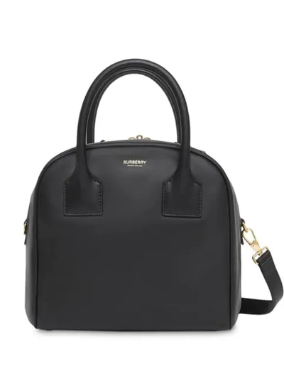 Shop Burberry Small Cube Tote Bag In Black