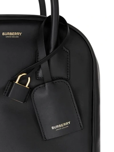 Shop Burberry Small Cube Tote Bag In Black