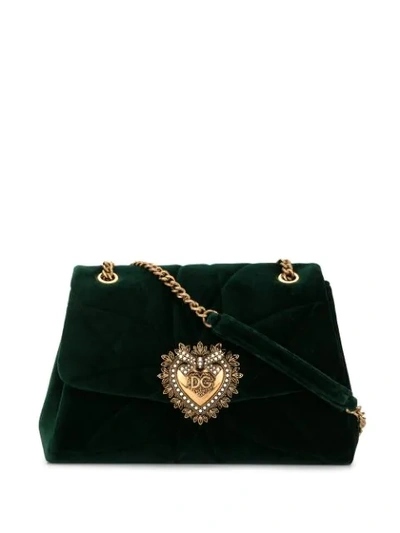 Shop Dolce & Gabbana Devotion Shoulder Bag In Green