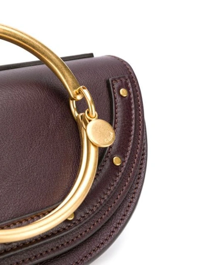 Shop Chloé Nile Minaudière Bracelet Bag In Brown