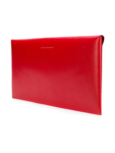 Shop Mm6 Maison Margiela Long Envelope Clutch - Red