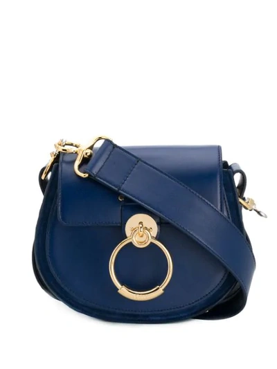 Shop Chloé Small Tess Shoulder Bag In Blue