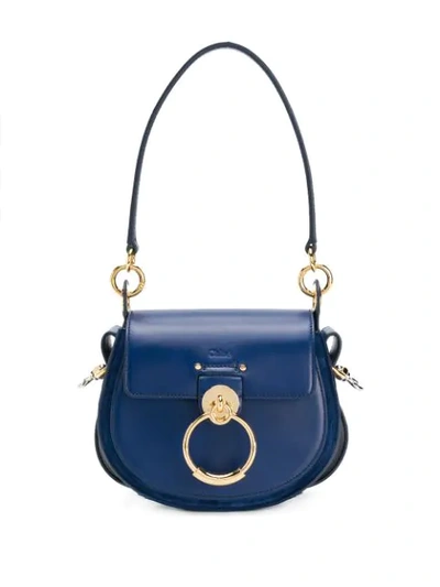 Shop Chloé Small Tess Shoulder Bag In Blue